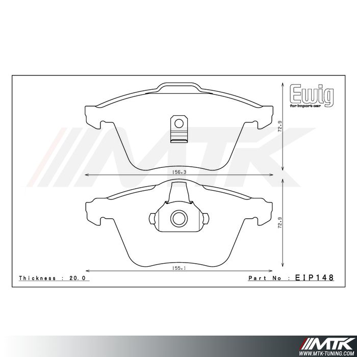 Plaquettes Endless ME20 EIP148 pour AUDI A6